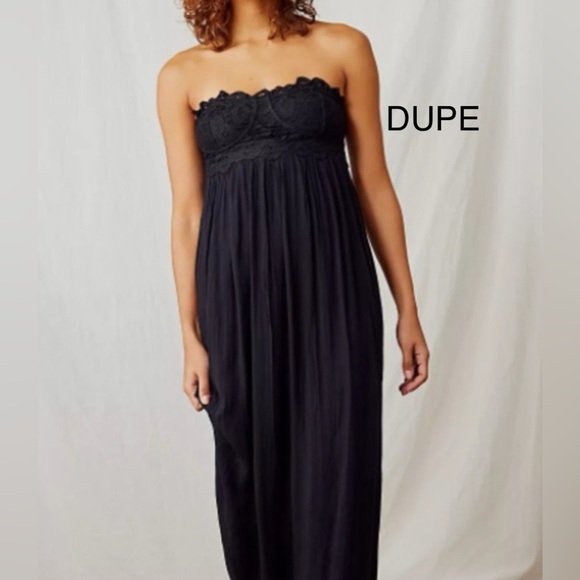 Blue B Black Strapless Dress Lace Bodice Size L NWT - Picture 4 of 6